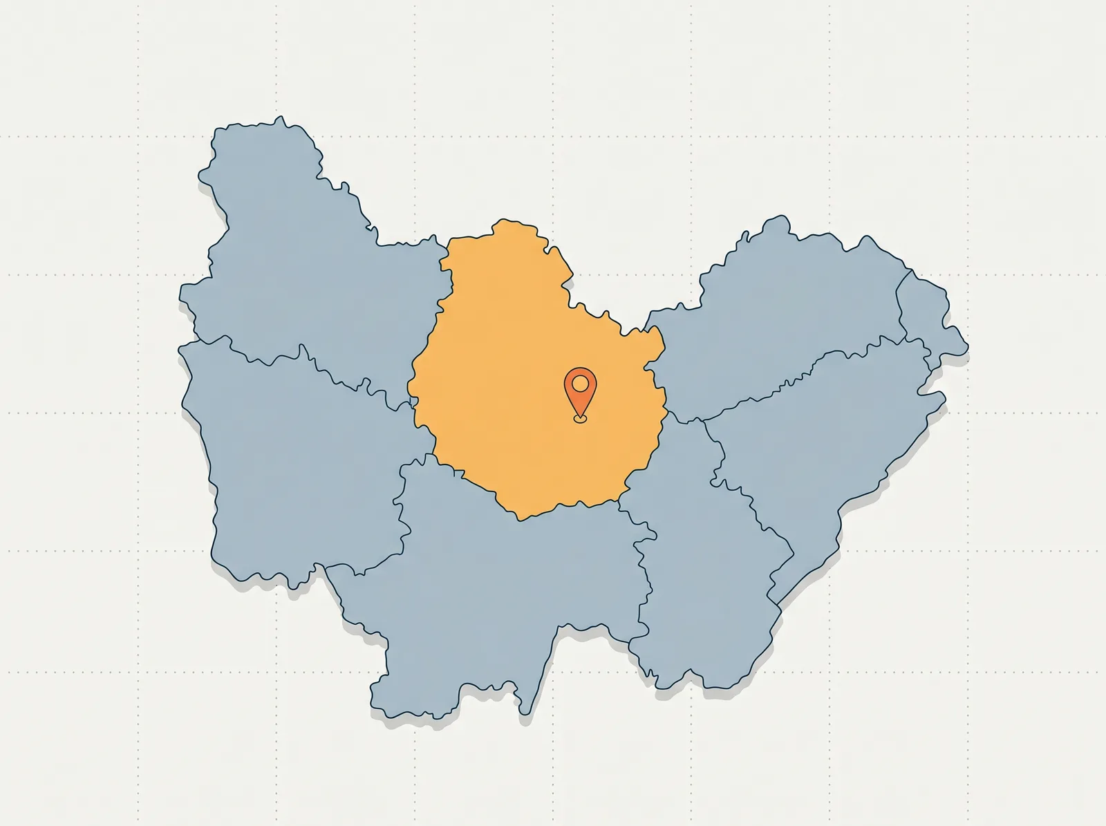 Carte de la Bourgogne-Franche-Comté avec la Côte-d'Or et Dijon mis en avant